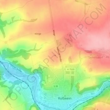 Topografische kaart Goldene Höhe, hoogte, reliëf