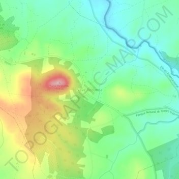 Topografische kaart Nave Redonda, hoogte, reliëf
