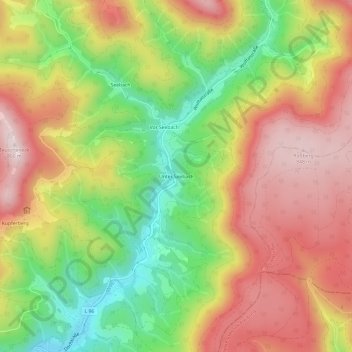 Topografische kaart Unter Seebach, hoogte, reliëf