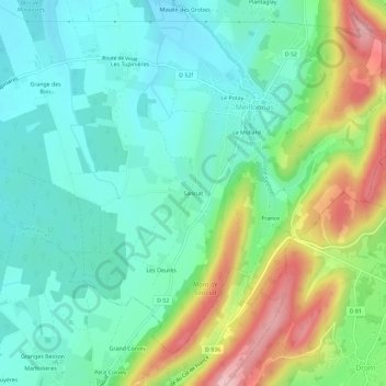 Topografische kaart Sanciat, hoogte, reliëf