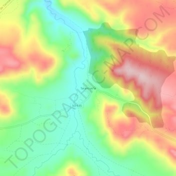Topografische kaart Tarancueña, hoogte, reliëf