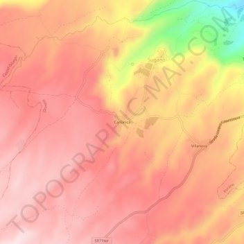 Topografische kaart Canonica, hoogte, reliëf