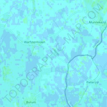 Topografische kaart Halfweg, hoogte, reliëf
