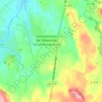 Topografische kaart La Tessonnière, hoogte, reliëf