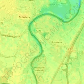 Topografische kaart Kokkelert, hoogte, reliëf