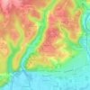 Topografische kaart Les Landes, hoogte, reliëf