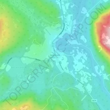 Topografische kaart Setermoen, hoogte, reliëf