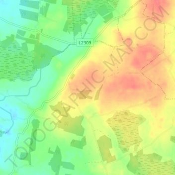 Topografische kaart Cappalusk, hoogte, reliëf