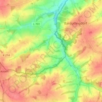 Topografische kaart Suttorf, hoogte, reliëf