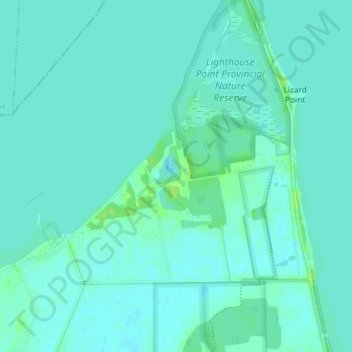 Topografische kaart Pelee Island, hoogte, reliëf