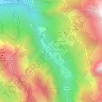 Topografische kaart La Murette, hoogte, reliëf