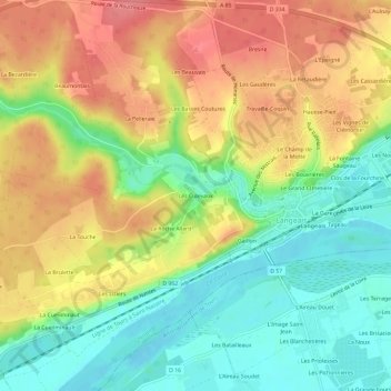 Topografische kaart Les Culevaux, hoogte, reliëf