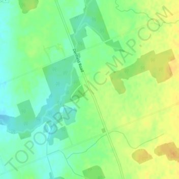 Topografische kaart Denfield, hoogte, reliëf