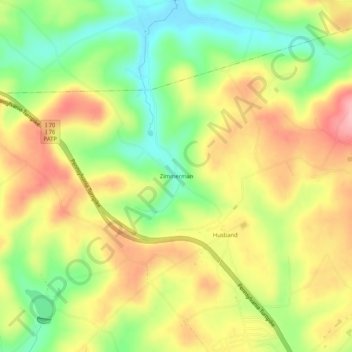 Topografische kaart Zimmerman, hoogte, reliëf