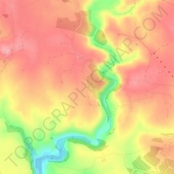 Topografische kaart Tom de Biniarroi, hoogte, reliëf