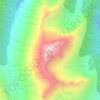 Topografische kaart Mount Sloan, hoogte, reliëf