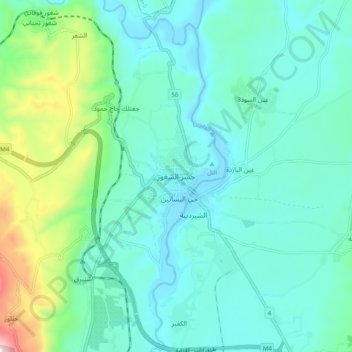 Topografische kaart Jisr ash-Shugur, hoogte, reliëf