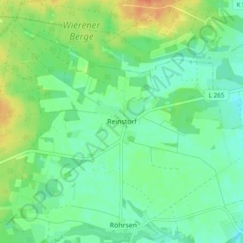 Topografische kaart Reinstorf, hoogte, reliëf