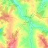 Topografische kaart Montazaud, hoogte, reliëf