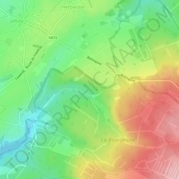 Topografische kaart Belleheid, hoogte, reliëf