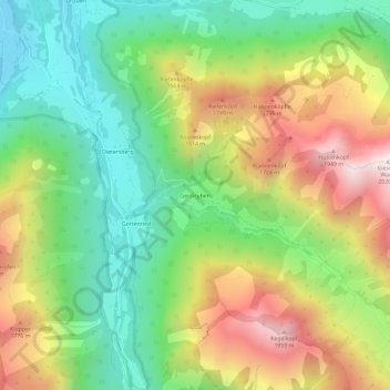 Topografische kaart Gerstruben, hoogte, reliëf