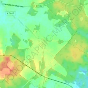 Topografische kaart Bölzke, hoogte, reliëf