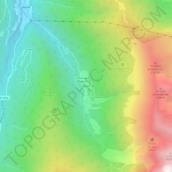 Topografische kaart Gleyzin, hoogte, reliëf