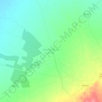 Topografische kaart Gmassa, hoogte, reliëf