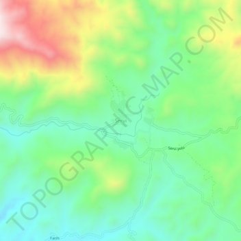 Topografische kaart Servi, hoogte, reliëf