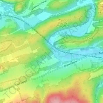 Topografische kaart La Roche aux Faucons, hoogte, reliëf