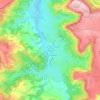Topografische kaart Bruéjouls, hoogte, reliëf