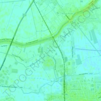 Topografische kaart Granzette, hoogte, reliëf