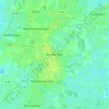 Topografische kaart Ihrenerfeld, hoogte, reliëf