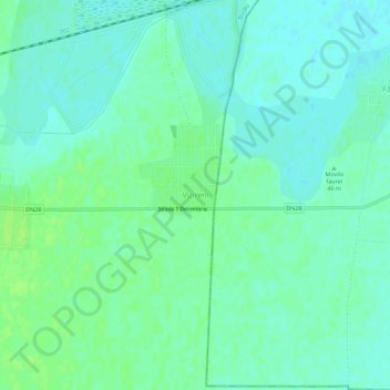 Topografische kaart Vizireni, hoogte, reliëf