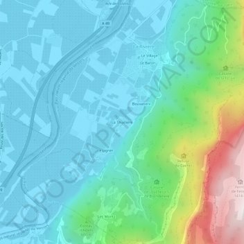 Topografische kaart La Thuillière, hoogte, reliëf