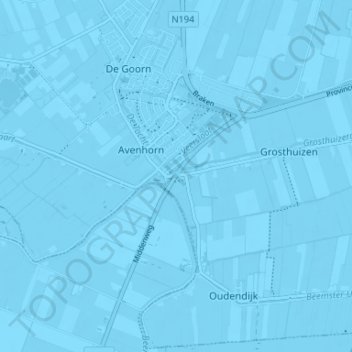 Topografische kaart Kathoek, hoogte, reliëf