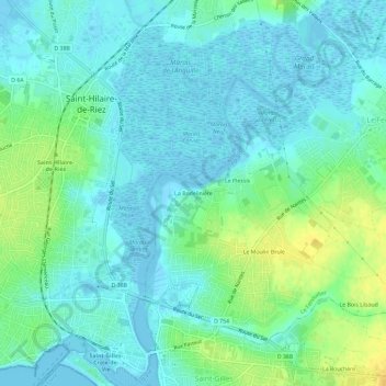 Topografische kaart La Bodelinière, hoogte, reliëf