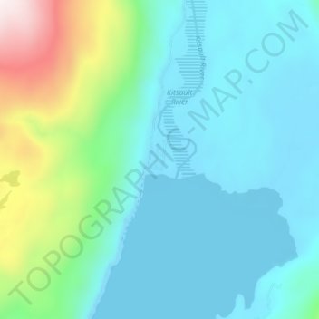 Topografische kaart Alice Arm, hoogte, reliëf