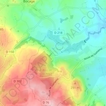 Topografische kaart La Haye, hoogte, reliëf