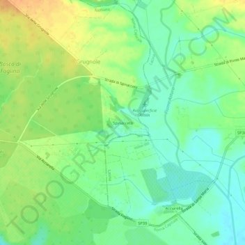 Topografische kaart Spinacceto, hoogte, reliëf