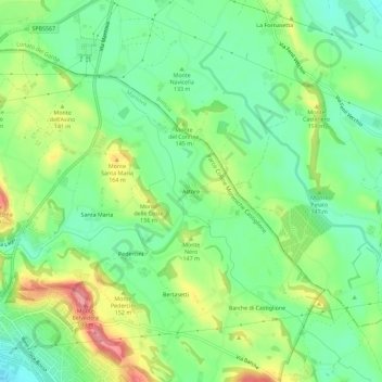 Topografische kaart Astore, hoogte, reliëf