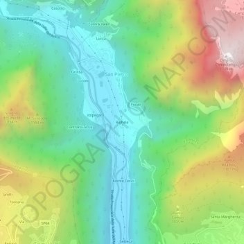 Topografische kaart Righele, hoogte, reliëf