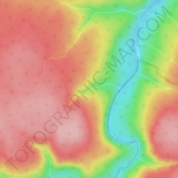 Topografische kaart Laviolette Gulch, hoogte, reliëf
