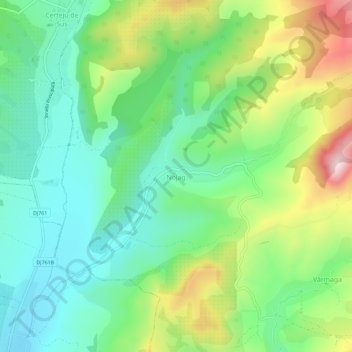 Topografische kaart Nojag, hoogte, reliëf