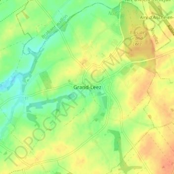 Topografische kaart Grand-Leez, hoogte, reliëf