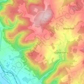 Topografische kaart Vogtendorf, hoogte, reliëf