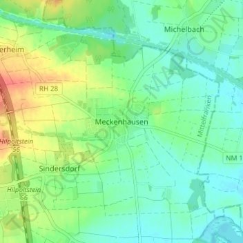 Topografische kaart Meckenhausen, hoogte, reliëf