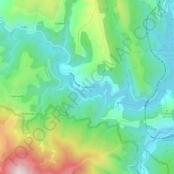 Topografische kaart Castanet, hoogte, reliëf