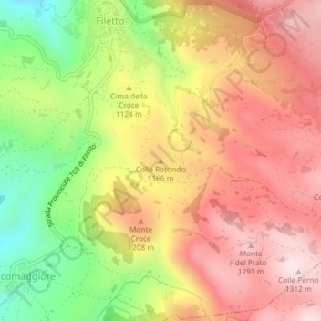 Topografische kaart Colle Rotondo, hoogte, reliëf