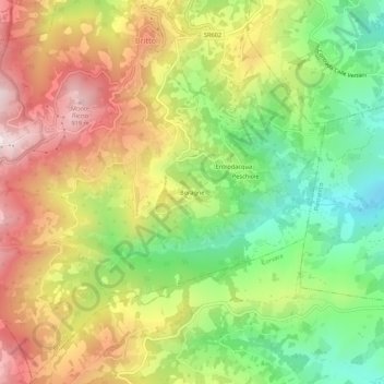 Topografische kaart 11, hoogte, reliëf